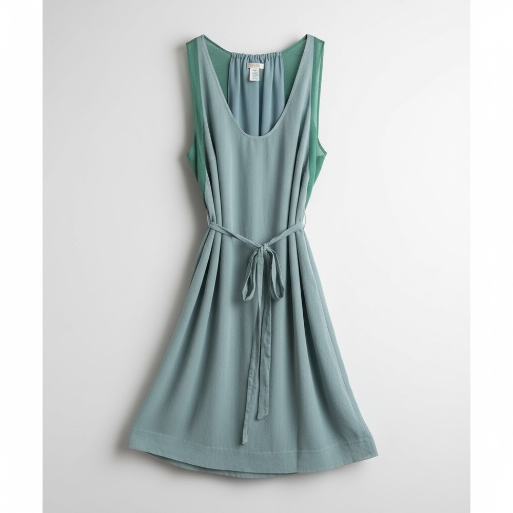 J Crew • Elegant Teal Silk Sleeveless Dress